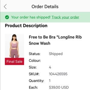 Lululemon bra